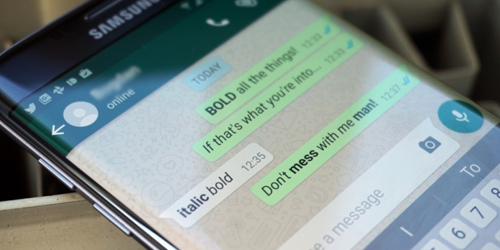Membuat cetak tebal di WhatsApp