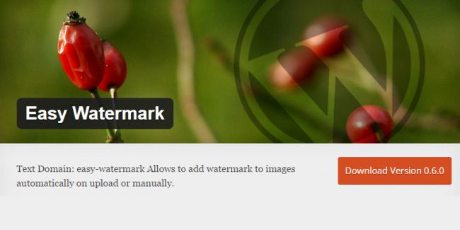 Easy Watermark untuk memberi watermark otomatis di WordPress