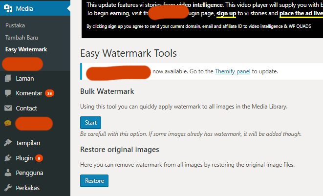 Memberi Watermark massal di WordPress dengan Easy Watermark